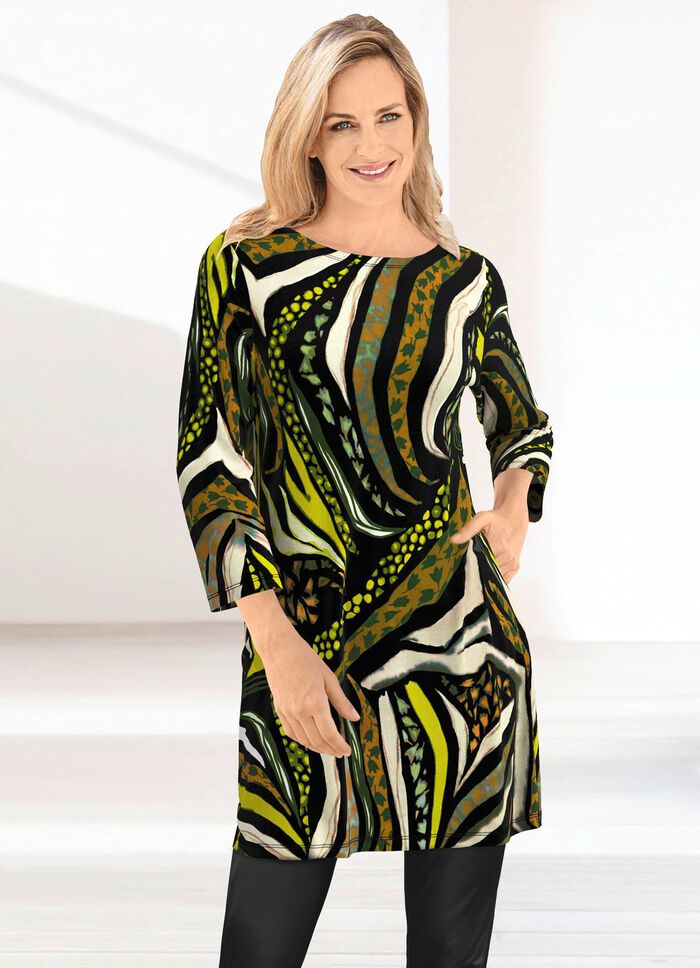 Longshirt mit modisch flachem Halsausschnitt  