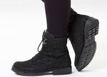 Waldläufer, bequeme Damen-Stiefeletten, Weite G, mit herausnehmbarem Fußbett SCHWARZ