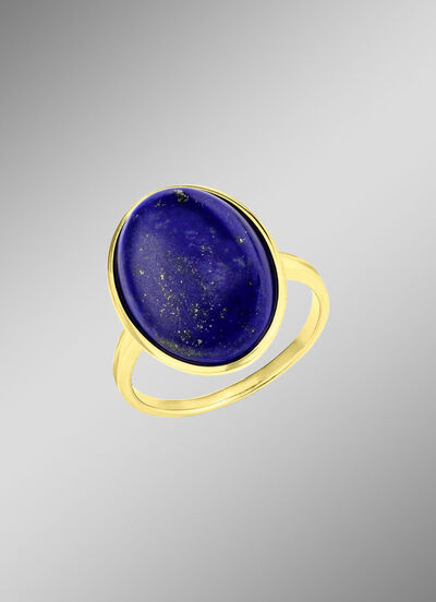 Vergoldeter Damenring mit Lapislazuli 