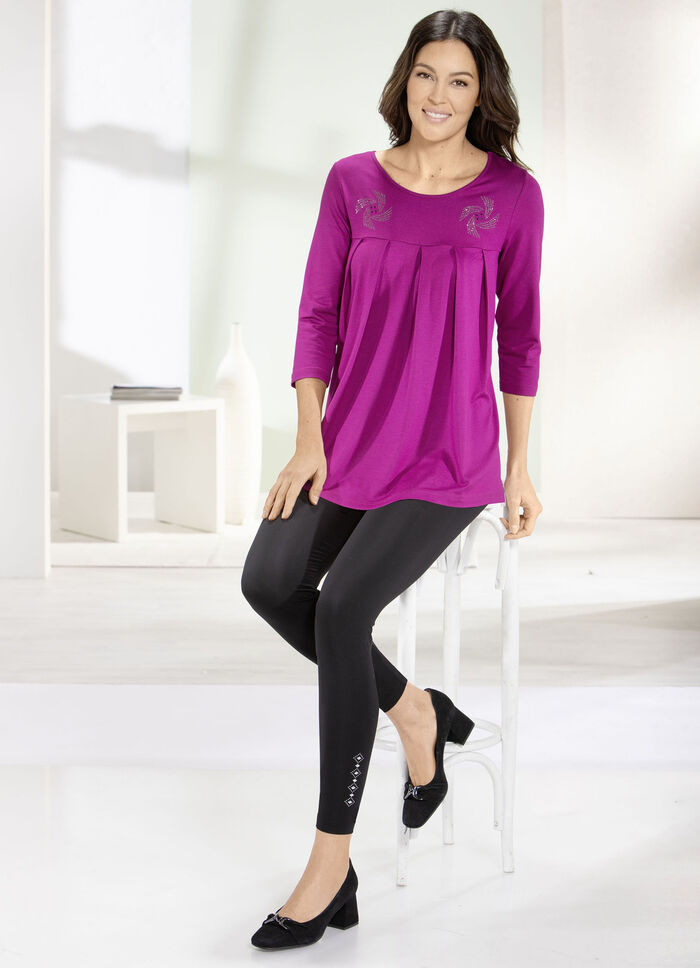 Leggings mit edel glänzendem Ziermotiv 