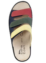 ELENA EDEN Pantolette aus Nubukleder MARINE-BUNT