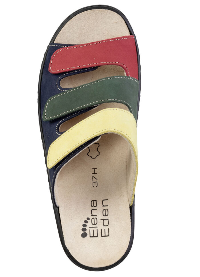 ELENA EDEN Pantolette aus Nubukleder MARINE-BUNT