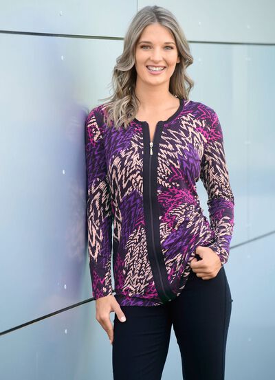 Shirtjacke mit praktischem Rei&szlig;verschluss 