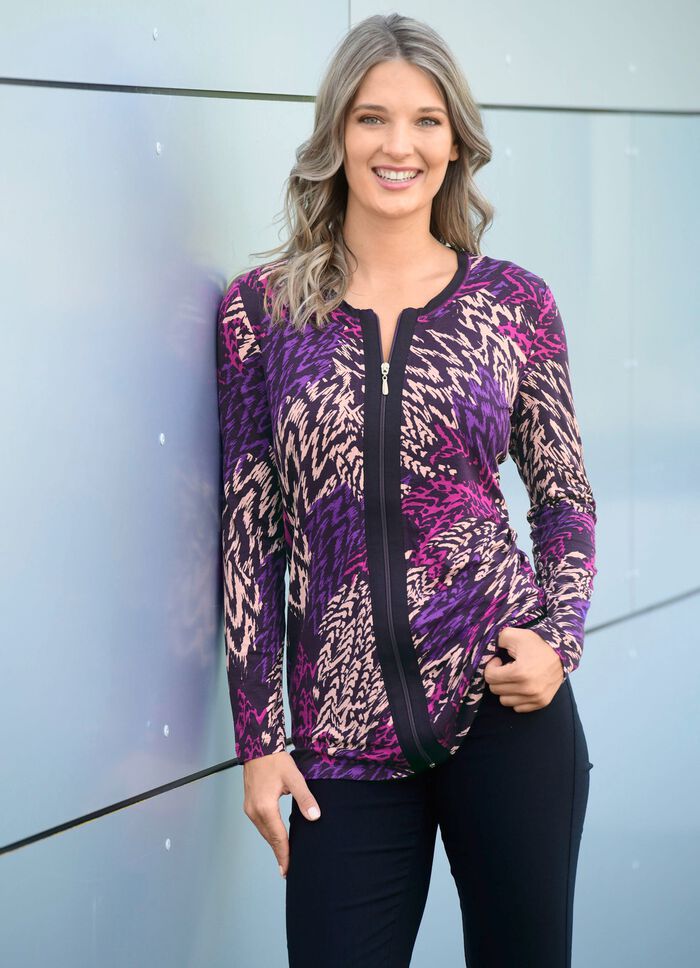 Shirtjacke mit praktischem Rei&szlig;verschluss 