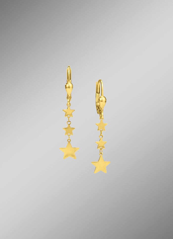 Wundervolle Sternen-Ohrringe aus Gold 585/- fein 