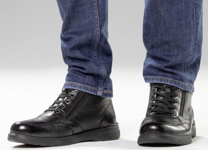 GINO GALANTE, gefütterte Herren-Boots, Winterschuhe, mit Reißverschluss SCHWARZ