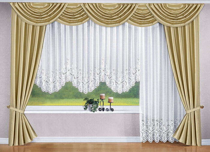 Blumenfenster-Store mit Universalschienenband 