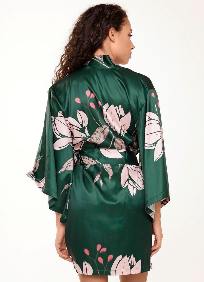LingaDore Hausmantel in Kimonoform mit buntem Druckdessin 