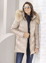 Jacke mit abnehmbarer Kapuze BEIGE