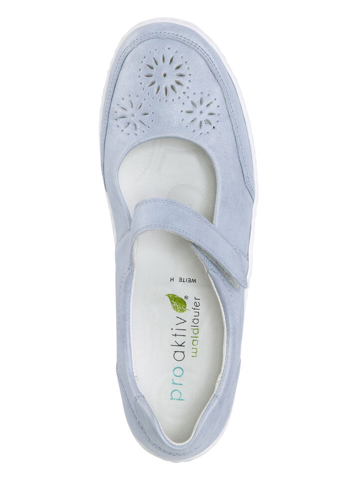 Waldläufer, bequeme Damen-Slipper, Weite H, mit herausnehmbarem Fußbett BLEU