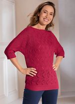 Pullover in Fledermausform ROT