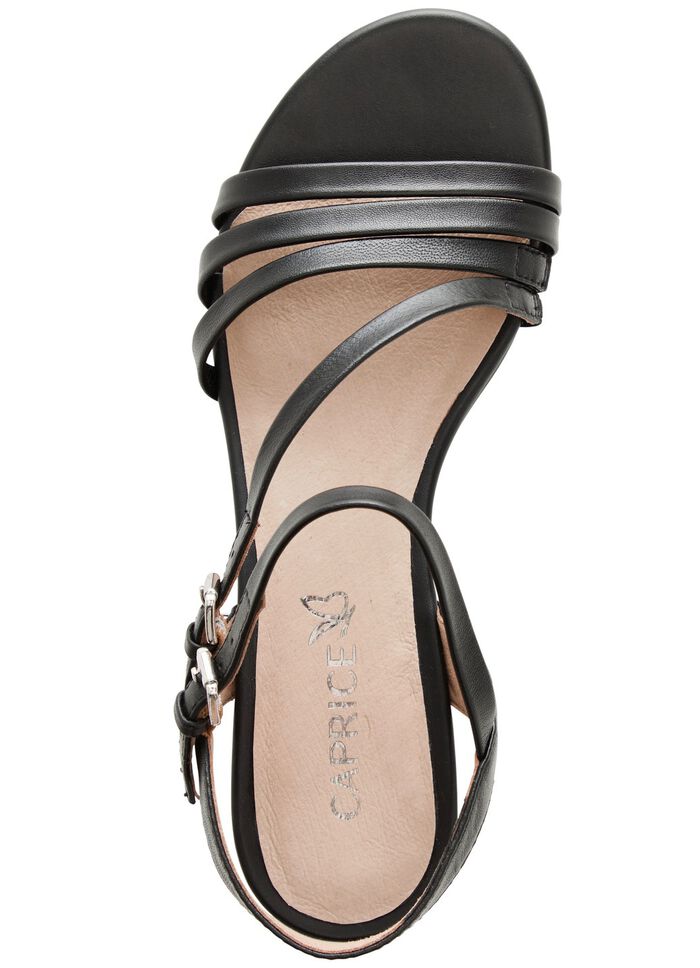 Caprice Sandalette aus teilweise metallisiertem Nappaleder SCHWARZ