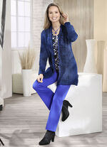 Long-Strickjacke aus Melangegarn 