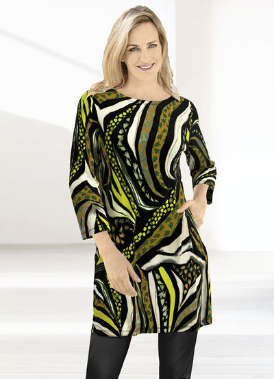 Longshirt mit modisch flachem Halsausschnitt  