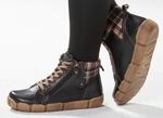 Andrea Conti Schn&uuml;r-Bootie mit Schaftrand aus kariertem Textil 