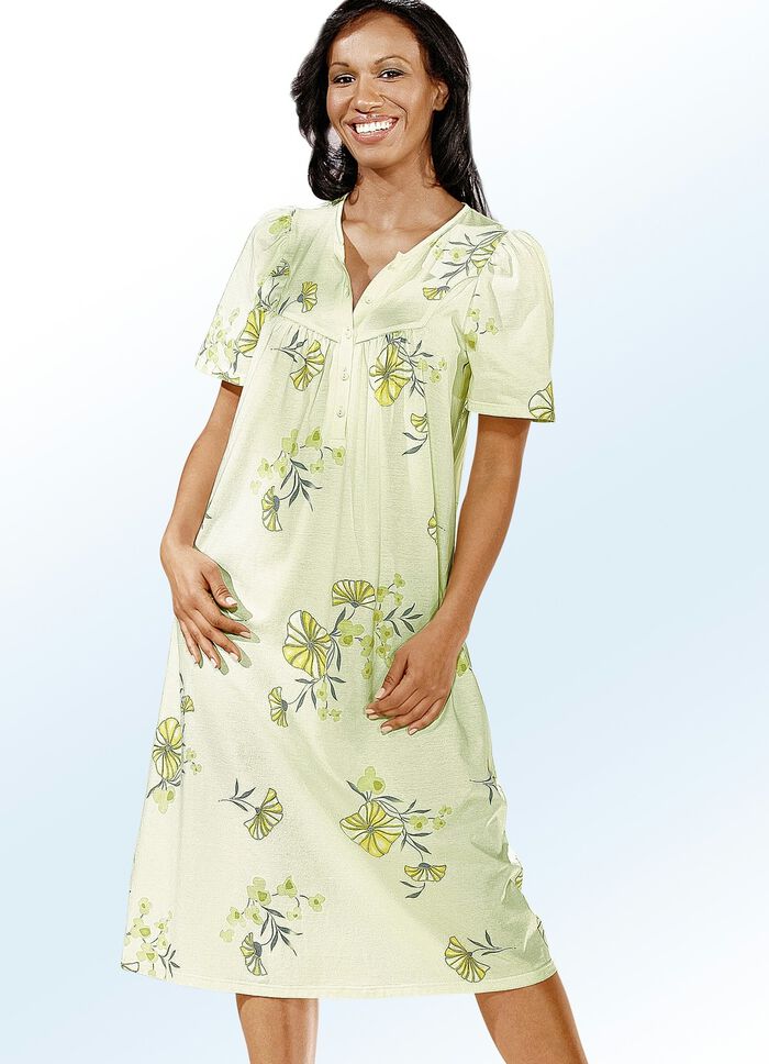 Nachthemd, Kurzarm mit Knopfleiste 