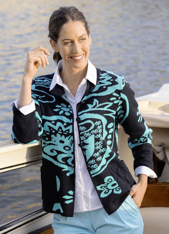 Strickjacke in Jacquard-Dessin 