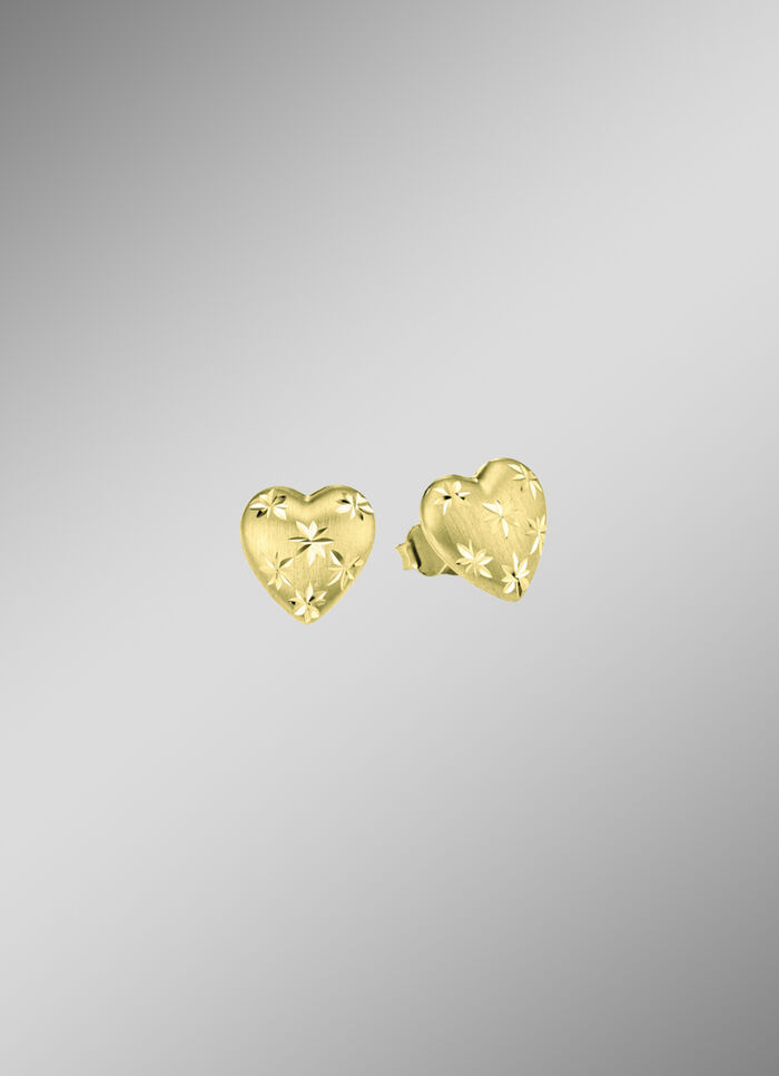 Diamantierte Herz-Ohrstecker 