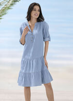 Kleid aus Lyocell, mit Volantabschluss 