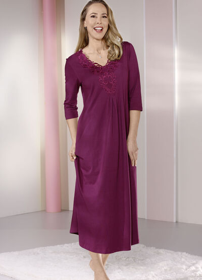 Nachthemd mit Motivspitze, knöchellang 