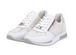 Sneaker in interessant geprägtem Materialmix WEISS-HELLFLIEDER