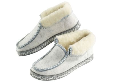 H&uuml;tten-Hausschuh mit Anti-Rutsch-Gummi-Laufsohle 