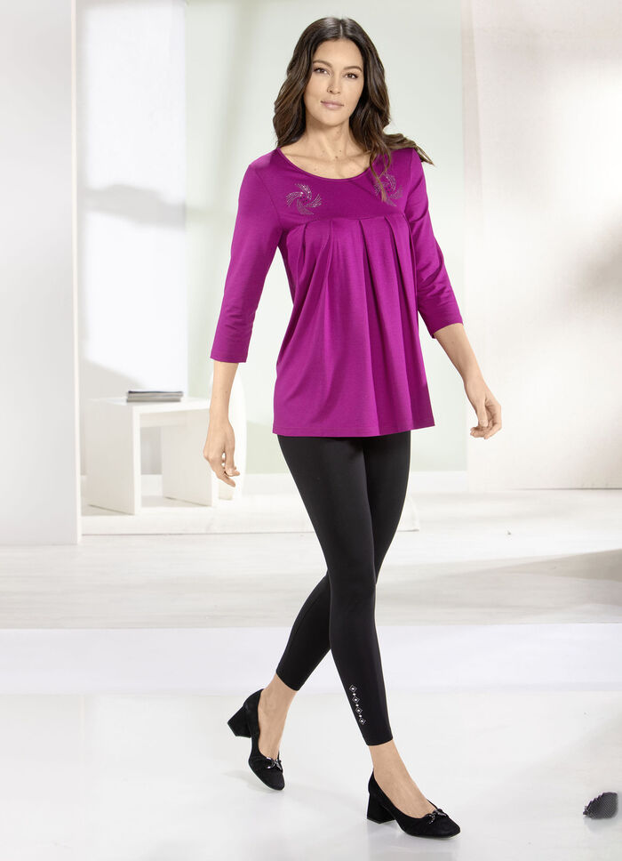 Longshirt mit Zierplättchen in 3 Farben FUCHSIA