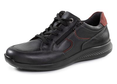 Schn&uuml;rschuh aus Nappaleder mit Nubukleder-Bes&auml;tzen 