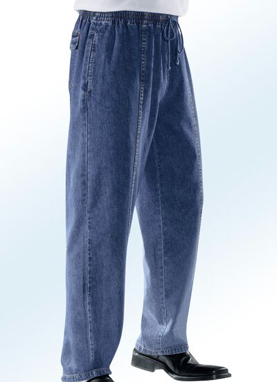 Schlupfjeans mit Gummibund und Kordelzug in 4 Farben 