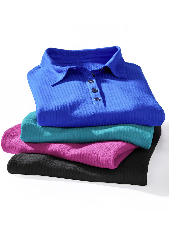 Laurina Poloshirt mit Knopfleiste PETROL