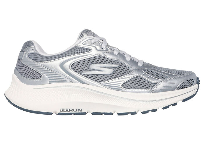 SKECHERS Schnür-Sneaker aus Metallicleder SILBER-GRAU