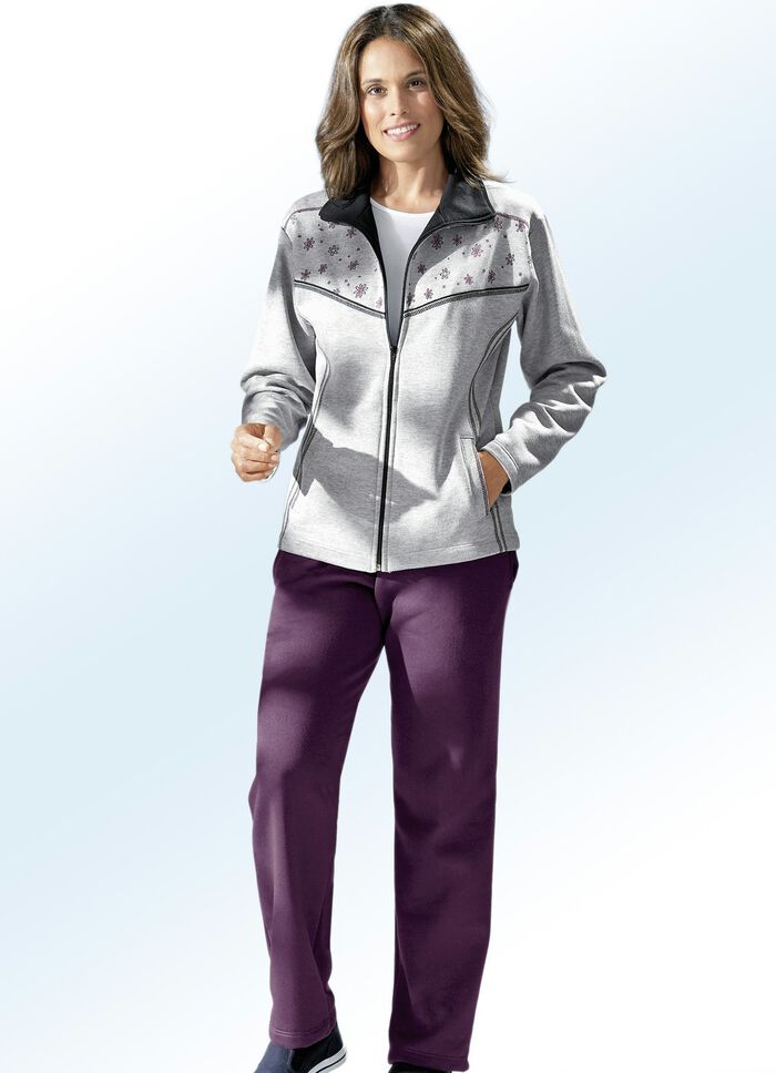 Freizeitanzug mit zwei Hosen HELLGRAU MELIERT