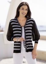 Strickjacke mit feinen Chiffonärmeln 