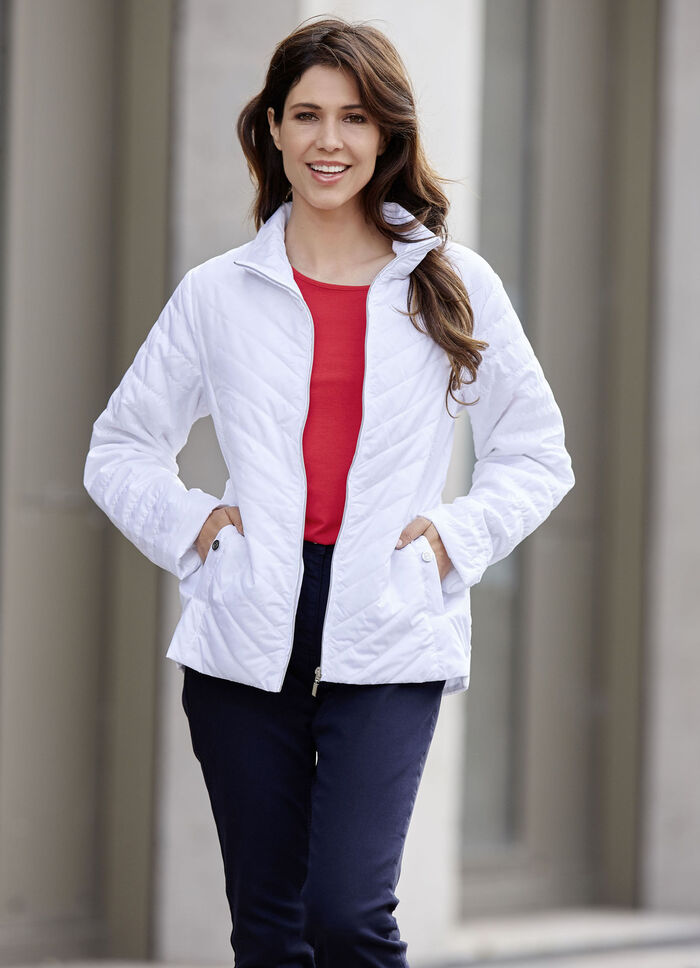 Jacke mit Reißverschlussleiste WEISS