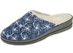 Textil-Pantoffel mit schöner Stickerei BLAU