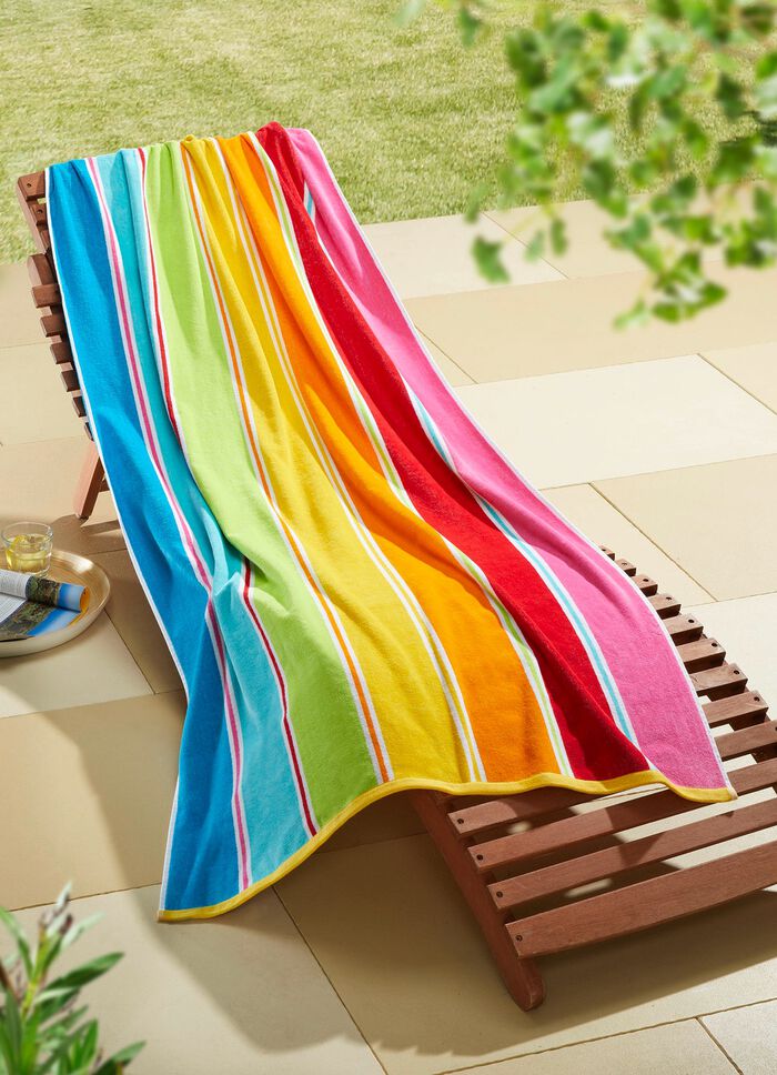 Velours-Strandlaken mit besonders saugf&auml;higer R&uuml;ckseite 