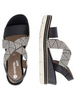 Remonte Sandalette mit Flechtdurchzügen SCHWARZ-CREME