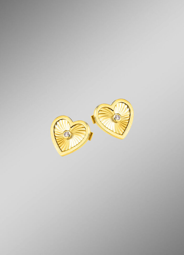 Diamantierte Herz-Ohrstecker 