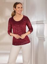 Funkelnde Shirt-Tunika  BORDEAUX