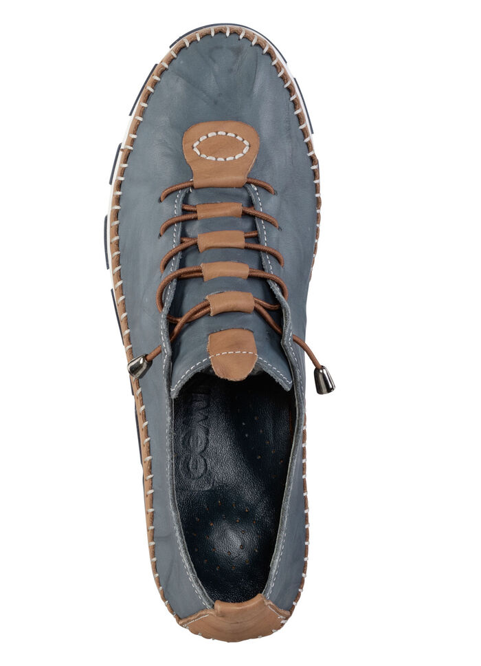 Gemini Schnürschuh mit dezenter Knitter-Struktur JEANS-BRAUN