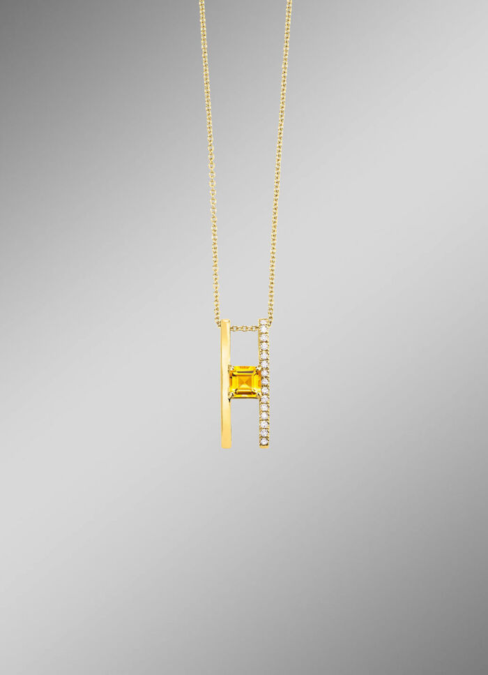 Edler Anhänger mit Citrin und Brillanten 