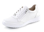ELENA EDEN Sneaker aus zart schimmerndem, genarbtem Hirsch-Nappaleder WEISS