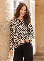 Shirt mit Pl&auml;ttzchenzier im Vorderteil 