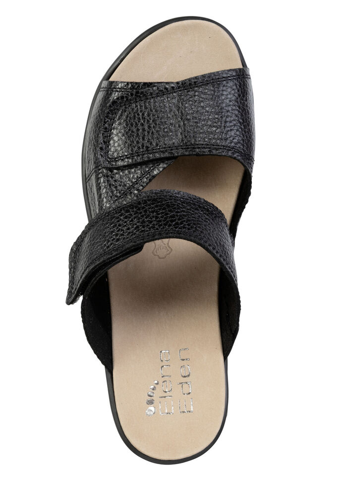 ELENA EDEN, bequeme Damen-Pantoletten, Weite H, mit herausnehmbarem Fu&szlig;bett SCHWARZ