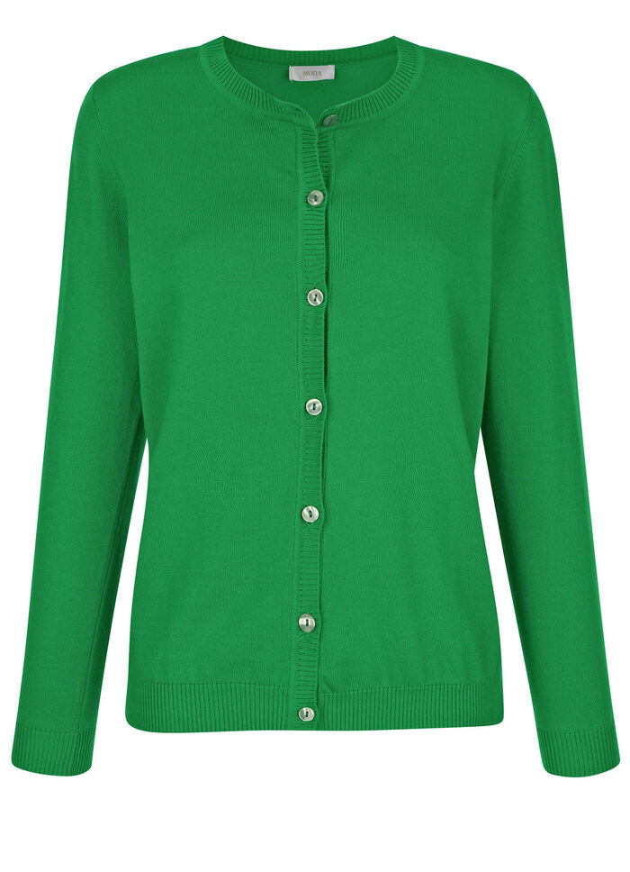 Strickjacke aus reiner Baumwolle GRÜN