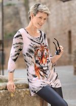 Shirt mit platziertem Tiermotiv SCHWARZ-GRAU