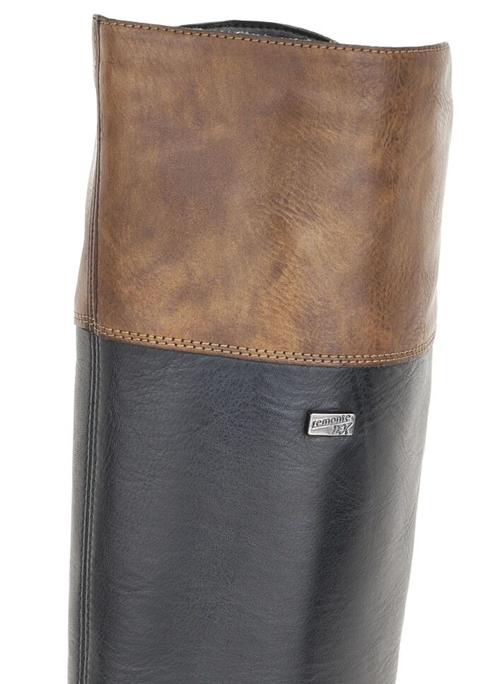 Remonte, gefütterte Damen-Stiefel, Winterschuhe, Weite G, mit Reißverschluss SCHWARZ-MARONE