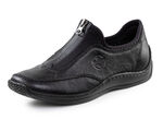 Rieker, klassische Damen-Slipper, mit Reißverschluss SCHWARZ
