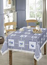 Pflegeleichte Wachstuch-Tischdecke BLAU