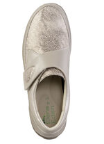 ELENA EDEN Klettschuh aus schimmerndem Nappaleder BEIGE